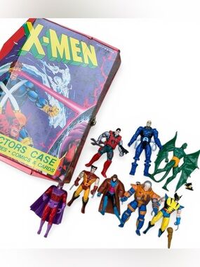 Marvel Vintage 90s X-Men Collector Action Figure Set w/ Collector's Case